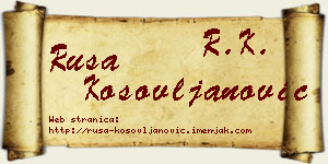 Rusa Kosovljanović vizit kartica